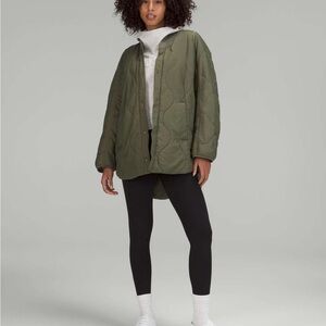lululemon Quilted Light Insulation - Oversized Utility Jacket in Olive Green